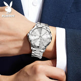 Elegant Fashion Luxury Brand Original Stainless Steel Waterproof Calendar Luminous Quartz New WristWatches
