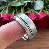 Guitar String Ring Silver Hammer 8MM Men Women Tungsten Carbide Wedding Ring