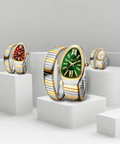 New Classic Top Brand Bling Zircon Diamonds Snake Shape Gold Silver Colour Scaleable Bracelet Ladies Quartz Watches