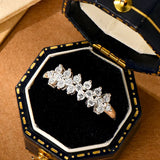 2MM Round VVS1 D Colour Moissanite Diamond Silver 925 Flower Half Eternity Rings