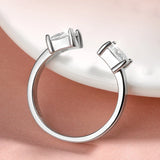 New Design 1 Carat Princess Cut VVS1 D Colour Moissanite Silver Engagement Ring