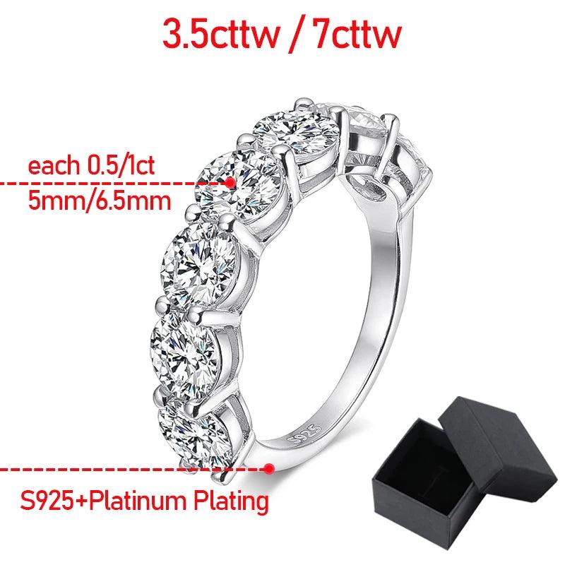 Sparkling 3.5/7cttw 7 100% Sterling Silver Moissanite Diamonds Jewellery Wedding Engagement Eternity Rings - The Jewellery Supermarket