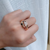 New Vintage Luxury Filled Rose Gold of 14-Karat Purity Hollow Pattern Romantic Rings - Trendy Fine Jewellery