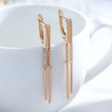14 Karat Gold Filled AAA Zircon Diamonds Trendy Design Tassel Dangle Earrings for Women