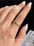 Superb Round VVS1 D Colour Moissanite Diamond Stellar Spikes Ring Fine Jewellery