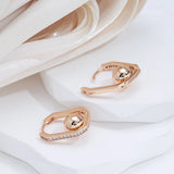 14 Karat Gold Filled Glossy AAA Zircon Diamonds Vintage Drop Ball Dangle Earrings