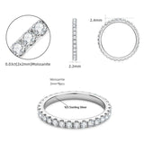 Superb GRA Certified Full 2mm Round Moissanite Diamonds Eternity Ladies S925 Sterling Silver Wedding Fine Jewellery