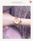 Elegant Luxury 3D Engraved Bee Dial Ladies Watch Rose Gold Plated 31mm Classic Casual Dress Watch with Bracelet Set