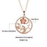 14K Rolled Gold Periphery Inlay AAA Zircon Diamonds Hollow Elegant Flower Necklaces