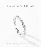 Charm Romantic Heart Design AAAA Lab Created Diamonds 925 Silver Rings