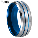 Double Groove Dome Polishing with Chamfering New Men's and Women's Tungsten Ring