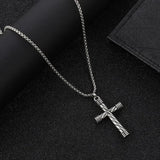 New Spiral Cross Pendant Necklace For Men Women - Stainless Steel Christian Necklace Chain Amulet Jewellery - The Jewellery Supermarket