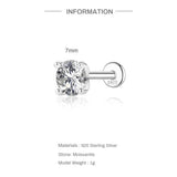 D Colour Four Prong Moissanite Diamonds 0.03-1.2CT Flat Back Piercing Earrings