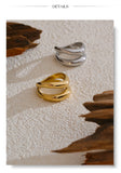 18K Gold Plated Stainless Steel Metal Double Layer Geometric Cast High Quality Ring