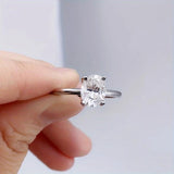 2 Carat Oval VVS1 D Colour 925 Sterling Silver Classic, Simple, Stylish and Shining Moissanite Rings for women