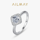 Luxury Square Cushion Cut AAAA Lab Created Diamond  925 Sterling Silver Ring