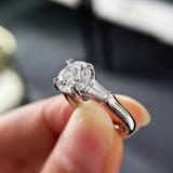 Three Stones 1/3Carat Moissanite Diamonds Rings Silver Engagement Wedding Band Fine Jewellery with GRA Certificate