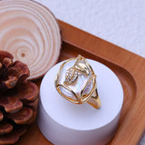 Vine Leaf Design Big Baroque White Blue Pearl Silver Gold Color Rings