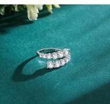 Stunning 925 Sterling Silver Luxury Open Size AAAA Lab Created Diamonds Ring