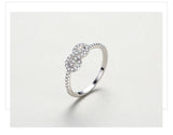 Top Quality Sterling Silver Fashion Shiny Clear AAAA Lab Created Diamond Geometric Ring