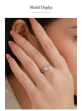 Unique Delicate Oval AAAA Lab Created Diamond 925 Sterling Silver Line Rings