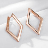 14 Karat Gold Filled Fashion Glossy Simple Rhombus Dangle High Quality Earrings For Women