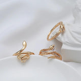 Fashion Snake Design 14K Filled Rose Gold With AAA Zircon Diamonds Punk Rock Ring VintageRings - Animal Jewellery