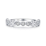 Selection of Silver Popular Irregular Stackable AAAA Lab Created Diamond Rings