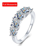 3.6ct 5 Stones D Color VVS1 Moissanite Diamond Sterling Silver Eternity Rings for Women Wedding Engagement Jewellery