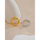 18K Gold Plated High Quality Stainless Steel Twisted Round Simple Daily Ring