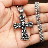 New Skull Cross Charm Stainless Steel Gothic Skull Cross Soul Skeleton Necklace for Men Women Fashion Punk Biker Jewellery - The Jewellery Supermarket