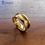 Grooves Domed Polished Finish 4/6/8mm Tungsten Wedding Engagement Rings