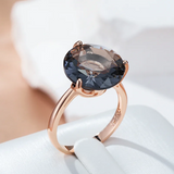 14 Karat Gold Filled Grey AAA Zircon Crsytal Fashion Rings For Women Fine Jewellery