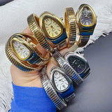 New Arrival Luxurious Gold Colour Steel Band Snake Shape Women's Watch - Quality Quartz Timepiece