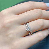Stunning 0.5-5ct VVS1 D Colour Moissanite Diamonds Silver 18K WGP Wedding Ring