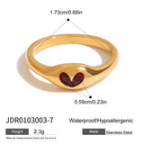 18K Gold ColorStainless Steel  Plated Finger Jewelry Zirconia Setting Creative Stacking Ring
