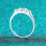 Full D Colour VVS1 Moissanite 925 Sterling Silver with 18 K Gold Plated Wedding Ring