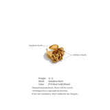 18K Gold High Quality Stainless Steel Metal Heart Tassel Handmade Exclusive Design Ring