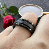 New Arrival 8mm Brick Pattern Brushed Mens Tungsten Carbide Ring - Popular Wedding Jewellery - The Jewellery Supermarket