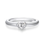 Heart Cut 0.5CT VVS1 D Colour Moissanite Diamond Solitaire Sterling Silver Ring