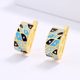 Blue Epoxy Handmade Enamel Small Fish Shape Party Classic Earrings for Women