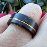 Excellent Offset Grooved Brushed 8MM Tungsten Wedding Rings for Men Women
