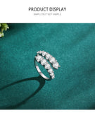 Stunning 925 Sterling Silver Luxury Open Size AAAA Lab Created Diamonds Ring