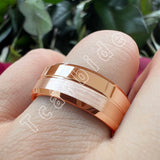 Classic Ring Grooved Brushed Polished Beveled Men Women Wedding Tungsten Rings