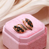 New Arrival Black AAA Zircon Crystals Full Paved Earrings For Women Luxury 14K Filled Rose Gold Daily Jewellery