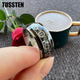 New Arrival Gear Design Cool Tungsten Domed Finish With Wood Inlay Men Women Wedding Ring - The Jewellery Supermarket