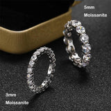 Sparkling 2.2cttw 3mm D Colour Moissanite Diamonds Full Eternity Rings - 18K Gold 925 Silver Plated Wedding Rings