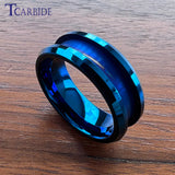 Groove Beveled Polished Finish 4/6/8mm Tungsten Carbide Engagement Rings