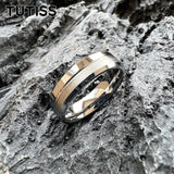 Brushed Polished Design Grooved Beveled Classic 6MM 8MM Tungsten Wedding Rings