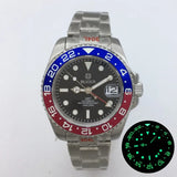 NH34 GMT Luminous Bezel Sapphire Glass Stainless Steel Bracelet Mechanical Watch